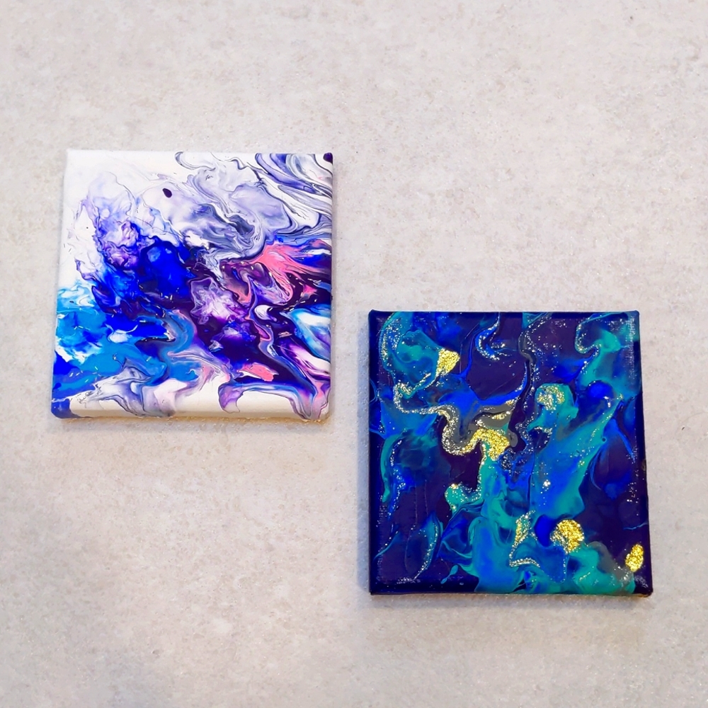 Canvas marbled art
